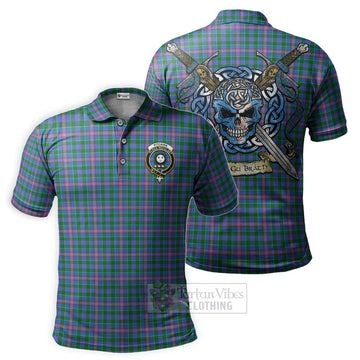 Pitcairn Tartan Polo Shirt with Family Crest Celtic Skull Style