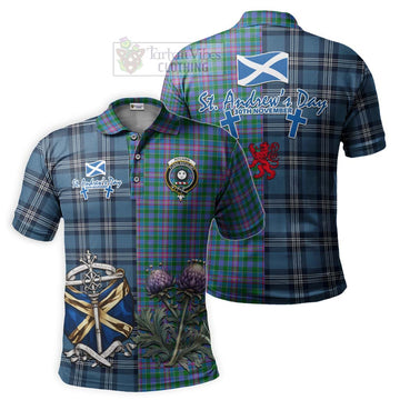 Pitcairn Tartan Polo Shirt Happy St. Andrew's Day Half Tartan Style