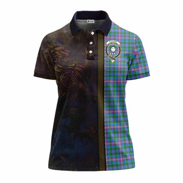 Pitcairn Tartan Family Crest Women's Polo Shirt Alba Gu Brath Be Brave Lion Ancient Style Women - Tartan Vibes Clothing