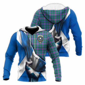 Pitcairn Tartan Knitted Hoodie with Family Crest Scotland Patriotic Style