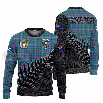 Pitcairn Crest Tartan Knitted Sweater with New Zealand Silver Fern Half Style Unisex - Tartan Vibes Clothing