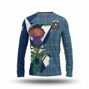 Pitcairn Tartan Family Crest Long Sleeve T-Shirt Scottish Thistle Celtic Inspired Unisex - Tartan Vibes Clothing