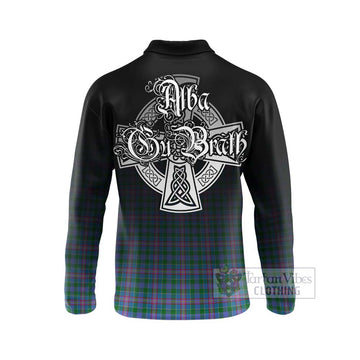 Pitcairn Tartan Long Sleeve Polo Shirt Featuring Alba Gu Brath Family Crest Celtic Inspired - Tartan Vibes Clothing