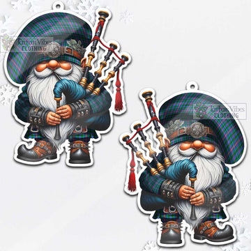 Pitcairn Tartan Bagpiper Gnome Christmas Ornament