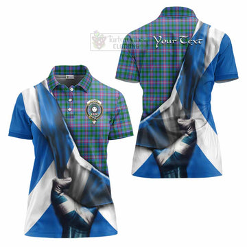 Pitcairn Tartan Women's Polo Shirt with Family Crest Scotland Patriotic Style