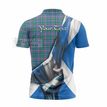 Pitcairn Tartan Zipper Polo Shirt with Family Crest Scotland Patriotic Style - Tartan Vibes Clothing