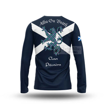Pitcairn Tartan Lion Rampant Long Sleeve T-Shirt Proudly Display Your Heritage with Alba Gu Brath and Clan Name - Tartan Vibes Clothing