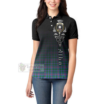 Pitcairn Tartan Women's Polo Shirt Featuring Alba Gu Brath Family Crest Celtic Inspired