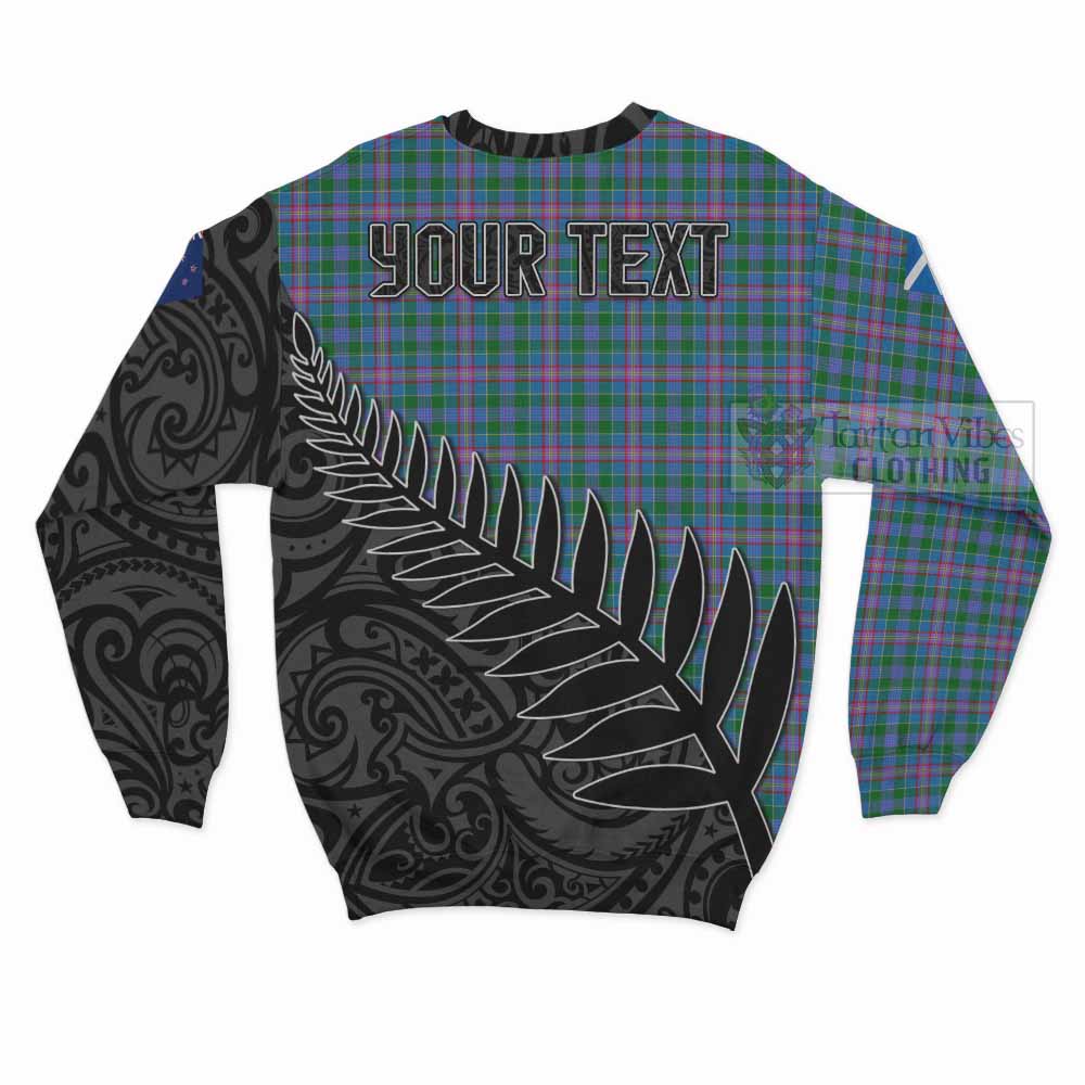 Pitcairn Crest Tartan Sweatshirt with New Zealand Silver Fern Half Style - Tartan Vibes Clothing