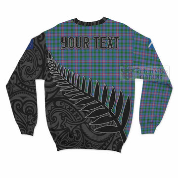 Pitcairn Crest Tartan Sweatshirt with New Zealand Silver Fern Half Style - Tartan Vibes Clothing
