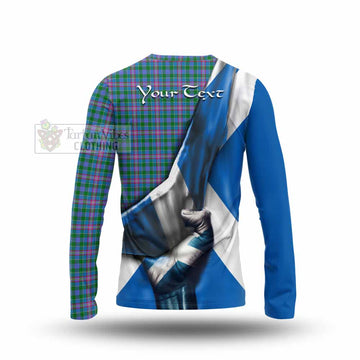 Pitcairn Tartan Long Sleeve T-Shirt with Family Crest Scotland Patriotic Style - Tartan Vibes Clothing