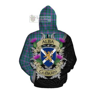 Pitcairn Tartan Family Crest Cotton Hoodie Lion Rampant Royal Thistle Shield Celtic Inspired Pullover Hoodie - Tartan Vibes Clothing