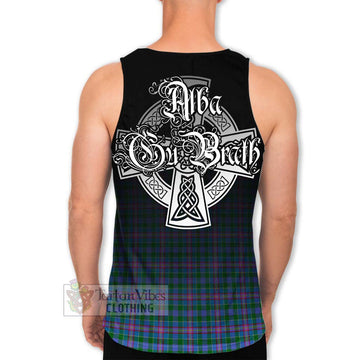 Pitcairn Tartan Men's Tank Top Featuring Alba Gu Brath Family Crest Celtic Inspired