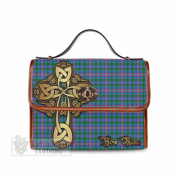 Pitcairn Tartan Waterproof Canvas Bag Golden Thistle Celtic Cross Style