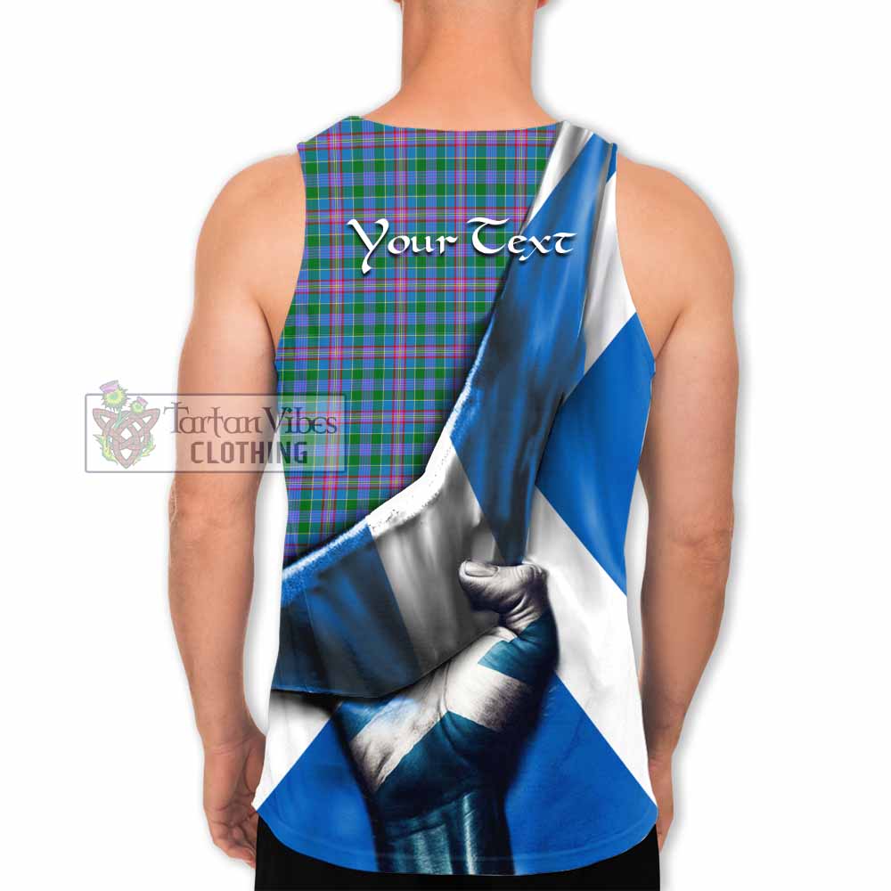 Tartan Vibes Clothing Pitcairn Tartan Men's Tank Top with Family Crest Scotland Patriotic Style