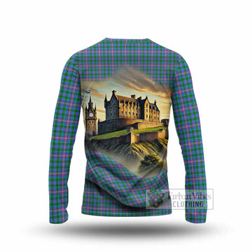 Pitcairn Tartan Family Crest Long Sleeve T-Shirt with Scottish Ancient Castle Style - Tartan Vibes Clothing