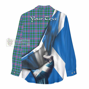 Pitcairn Tartan Women's Casual Shirt with Family Crest Scotland Patriotic Style