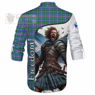 Pitcairn Crest Tartan Ghillie Kilt Shirt Inspired by the Freedom of Scottish Warrior