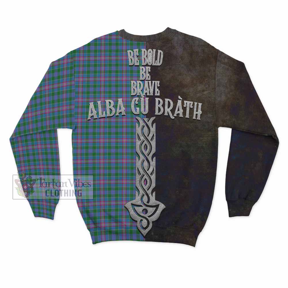 Pitcairn Tartan Family Crest Sweatshirt Alba Gu Brath Be Brave Lion Ancient Style - Tartan Vibes Clothing
