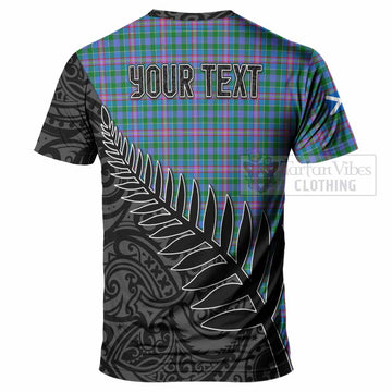 Pitcairn Crest Tartan T-Shirt with New Zealand Silver Fern Half Style - Tartan Vibes Clothing