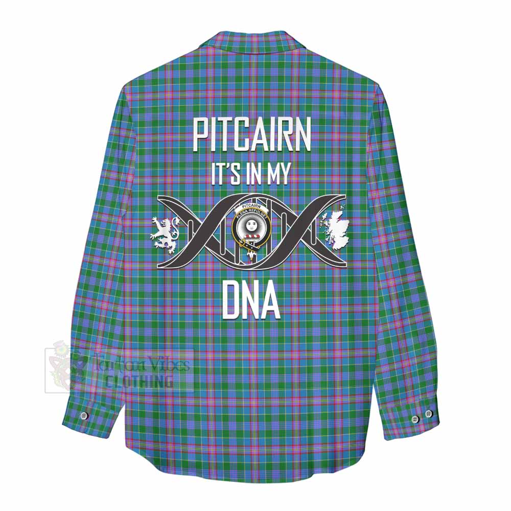 Tartan Vibes Clothing Pitcairn Tartan Women's Casual Shirt with Family Crest DNA In Me Style