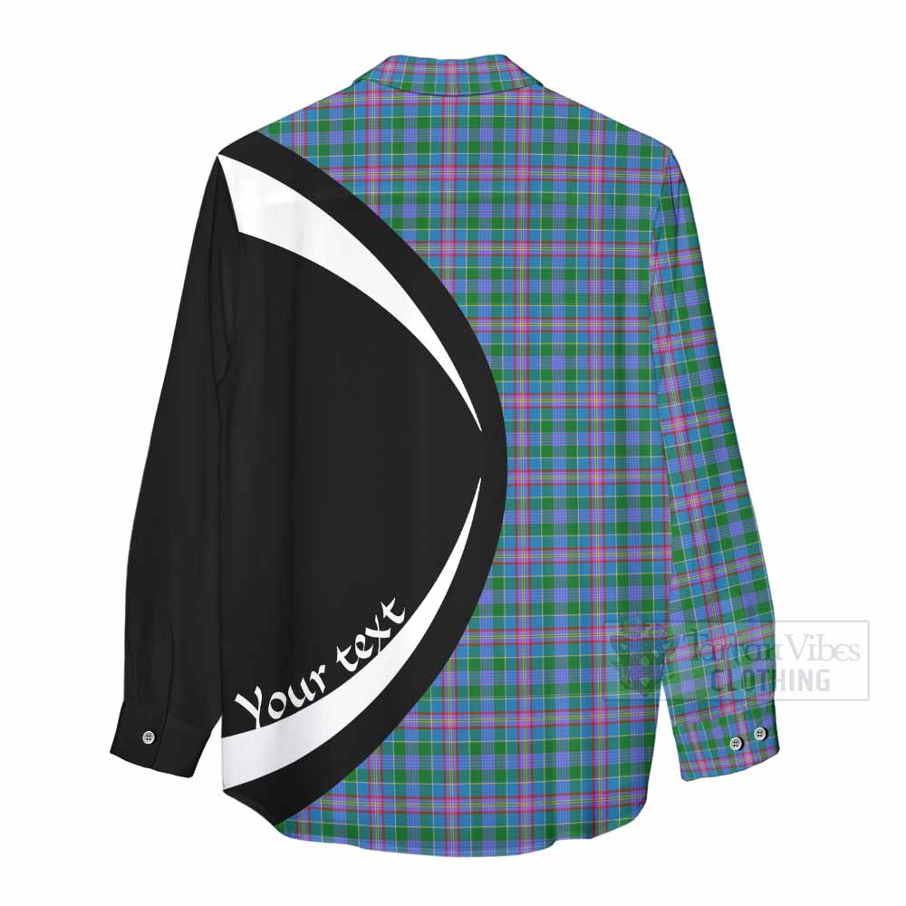 Tartan Vibes Clothing Pitcairn Tartan Women's Casual Shirt with Family Crest Circle Style