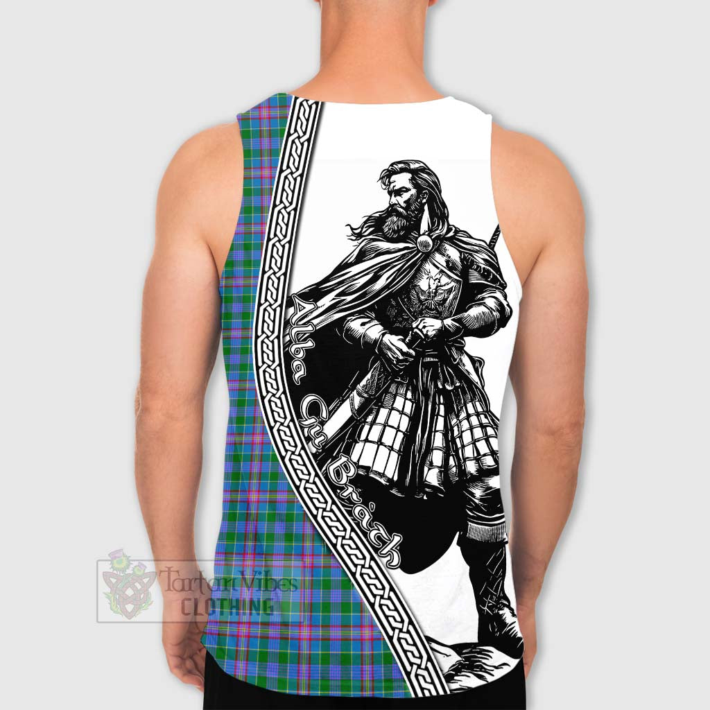 Tartan Vibes Clothing Pitcairn Tartan Clan Crest Men's Tank Top with Highlander Warrior Celtic Style