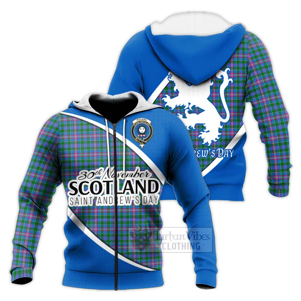 Tartan Vibes Clothing Pitcairn Family Crest Tartan Knitted Hoodie Celebrate Saint Andrew's Day in Style