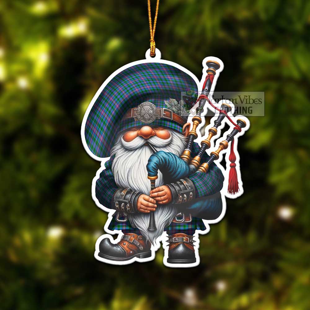 Tartan Vibes Clothing Pitcairn Tartan Badpiper Gnome Christmas Ornament