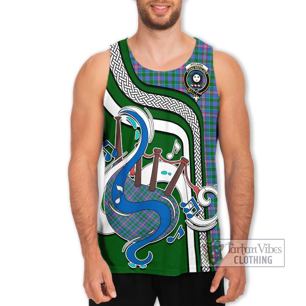 Pitcairn Tartan Men's Tank Top with Epic Bagpipe Style Men - Tartanvibesclothing Shop