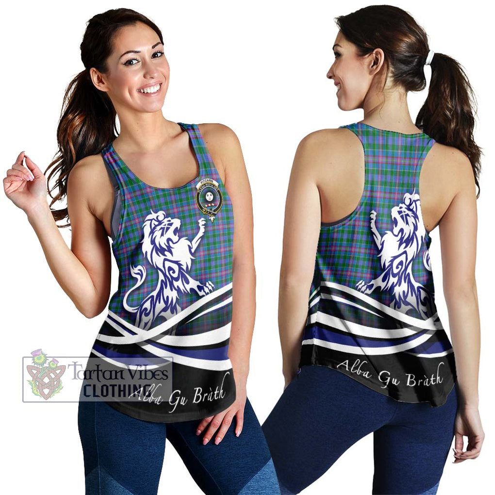 Pitcairn Tartan Women's Racerback Tanks with Alba Gu Brath Regal Lion Emblem 4XL - Tartanvibesclothing Shop