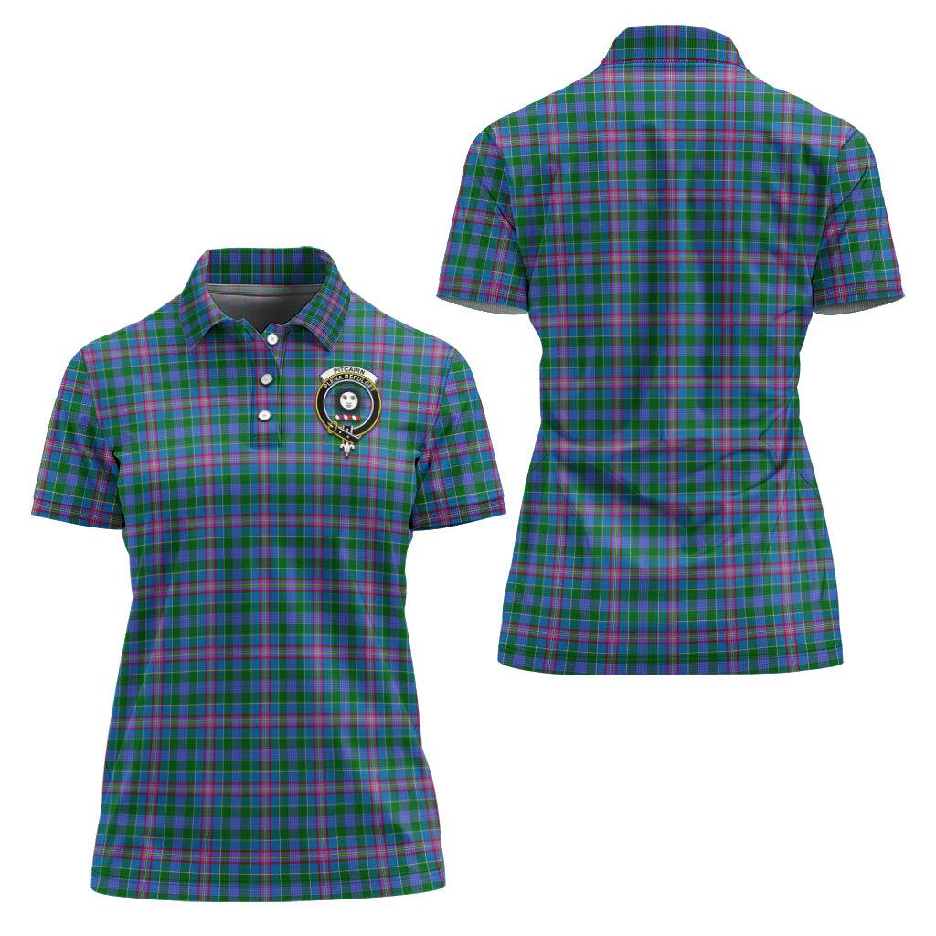 Pitcairn Tartan Polo Shirt with Family Crest For Women Women - Tartan Vibes Clothing