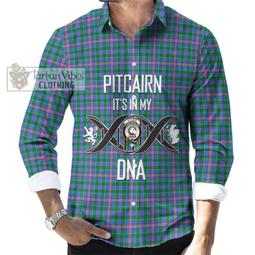 Pitcairn Tartan Long Sleeve Button Shirt with Family Crest DNA In Me Style