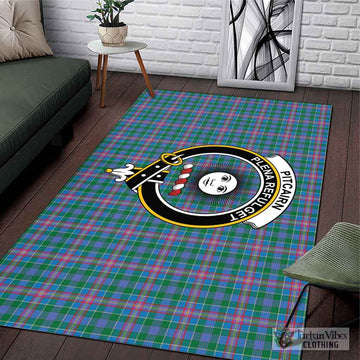 Pitcairn Hunting Tartan Area Rug with Family Crest