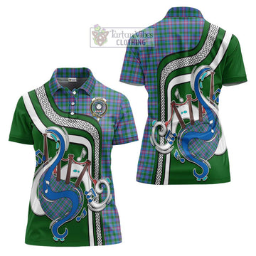 Pitcairn Tartan Women's Polo Shirt with Epic Bagpipe Style