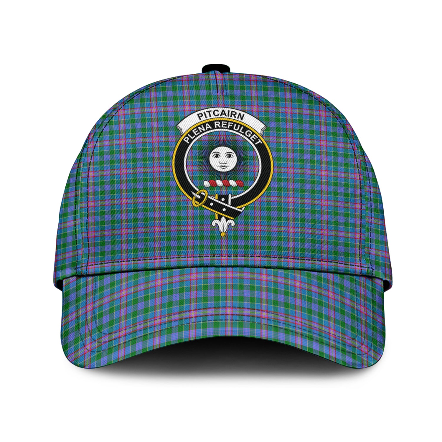 pitcairn-hunting-tartan-classic-cap-with-family-crest