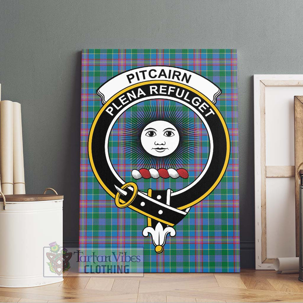 Pitcairn Tartan Canvas Print Wall Art with Family Crest Without Frame - Tartan Vibes Clothing