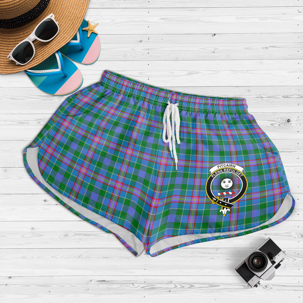 pitcairn-hunting-tartan-womens-shorts-with-family-crest
