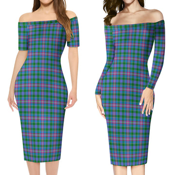 Pitcairn Tartan Off Shoulder Lady Dress Women's Dress - Tartan Vibes Clothing