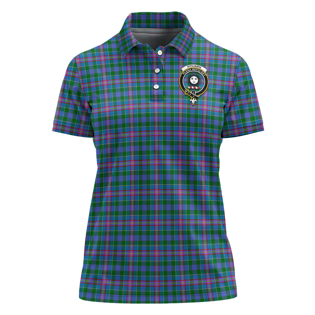 Pitcairn Tartan Polo Shirt with Family Crest For Women - Tartan Vibes Clothing