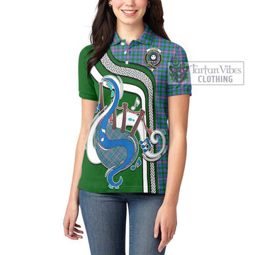 Pitcairn Tartan Women's Polo Shirt with Epic Bagpipe Style