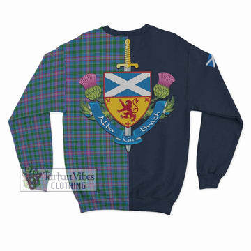 Pitcairn Tartan Sweatshirt Alba with Scottish Lion Royal Arm Half Style