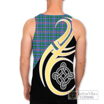 Pitcairn Tartan Men's Tank Top with Family Crest and Celtic Symbol Style