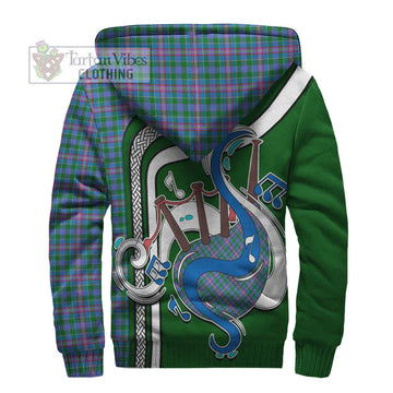 Pitcairn Tartan Sherpa Hoodie with Epic Bagpipe Style