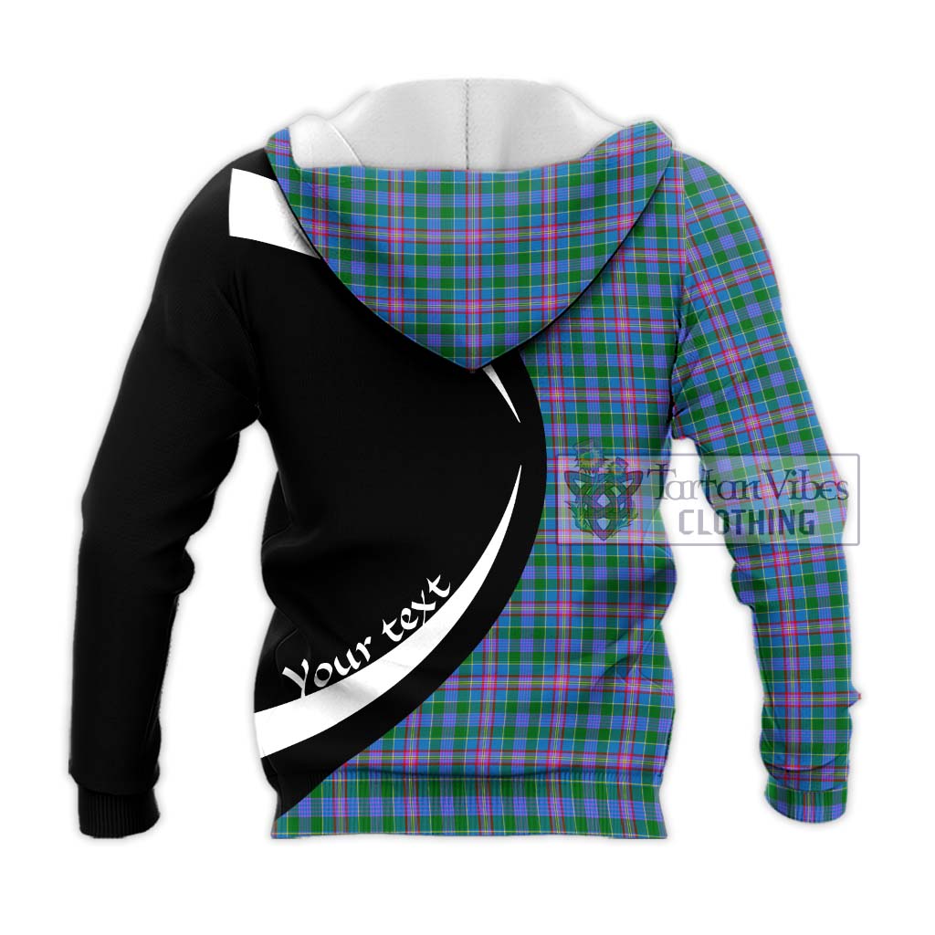 Pitcairn Tartan Knitted Hoodie with Family Crest Circle Style - Tartan Vibes Clothing