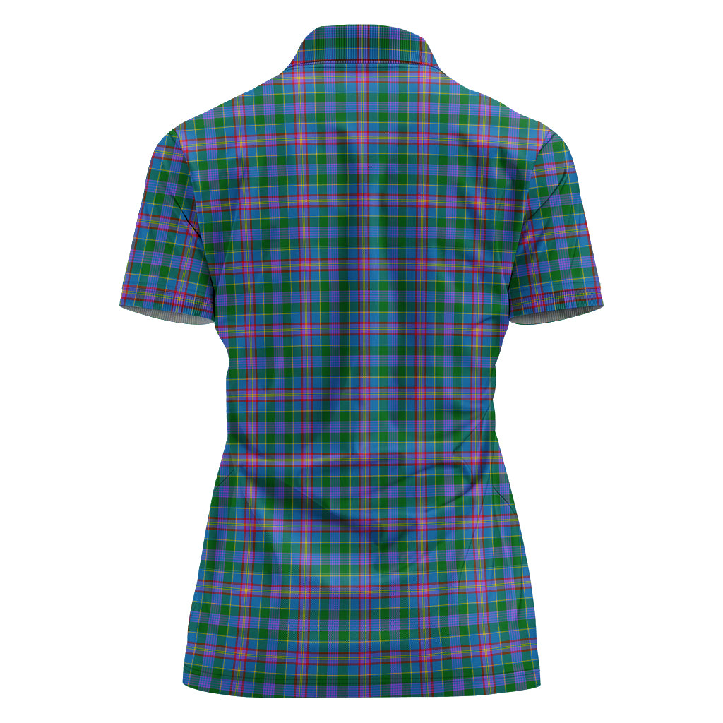 Pitcairn Tartan Polo Shirt with Family Crest For Women - Tartan Vibes Clothing