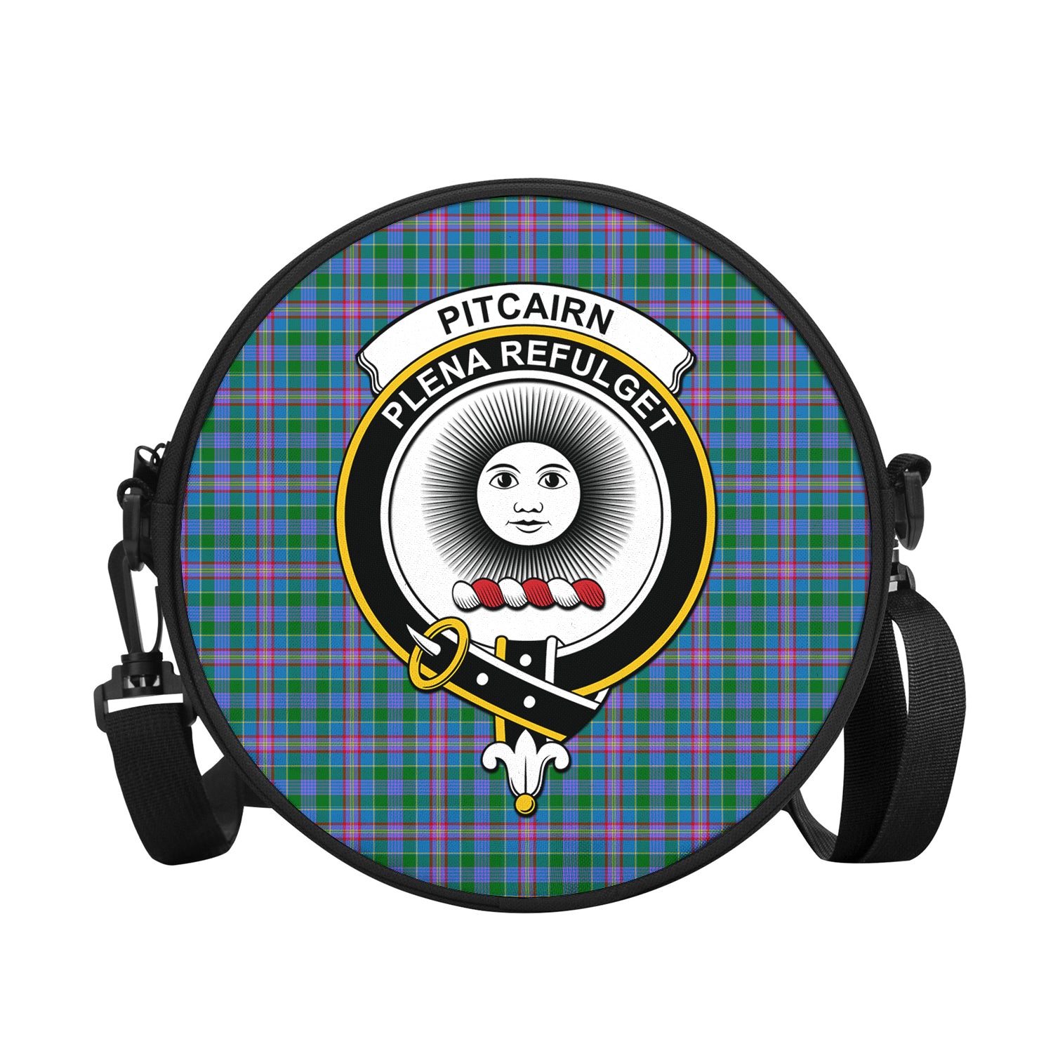 pitcairn-hunting-tartan-round-satchel-bags-with-family-crest