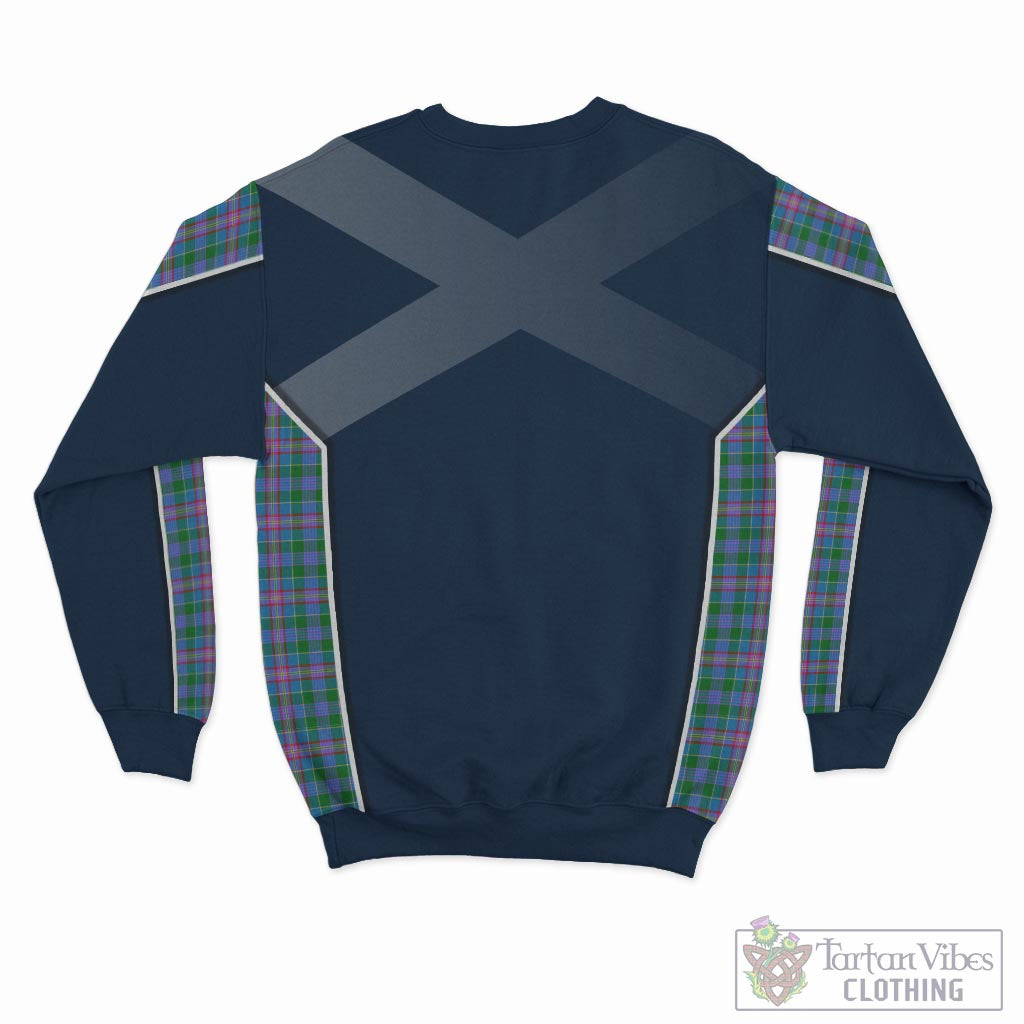 Tartan Vibes Clothing Pitcairn Hunting Tartan Sweatshirt with Family Crest and Scottish Thistle Vibes Sport Style