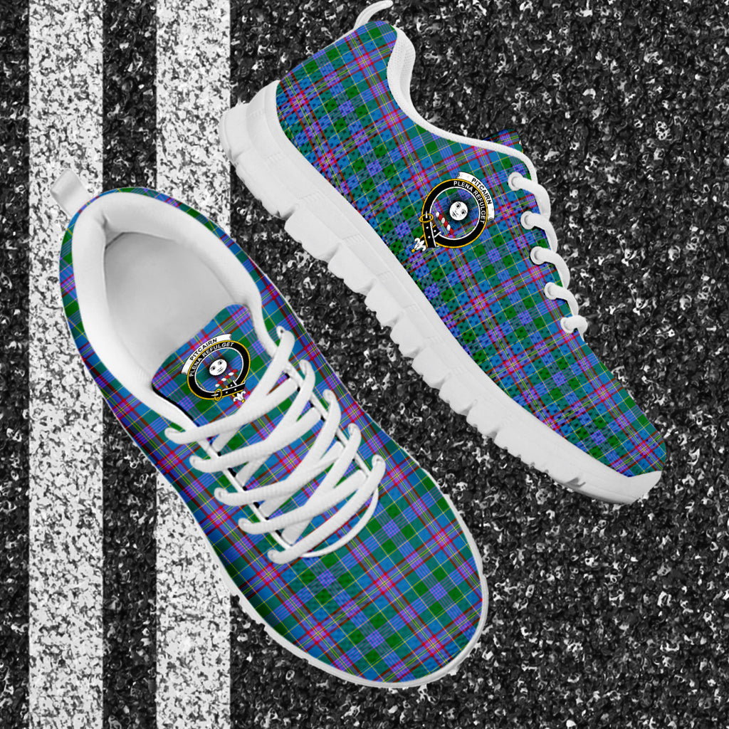 Pitcairn Tartan Sneakers with Family Crest - Tartan Vibes Clothing