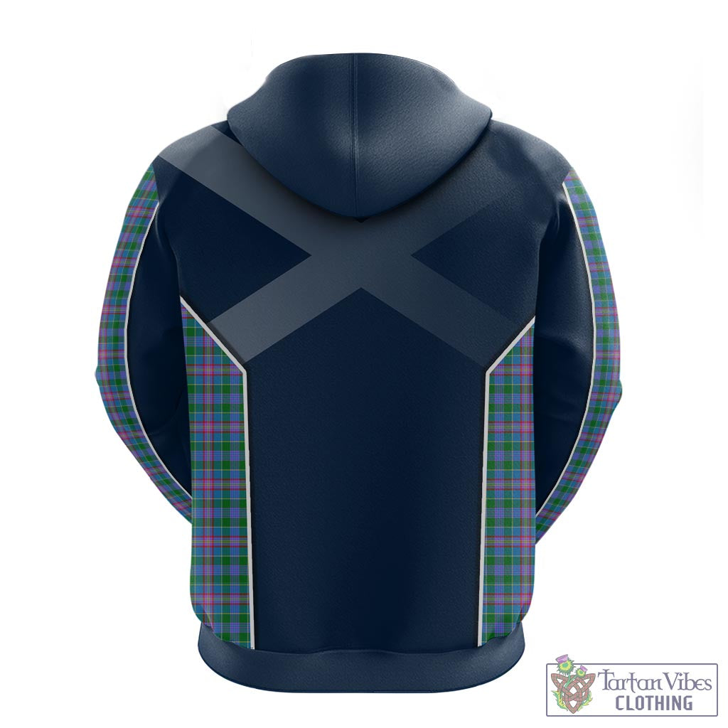 Tartan Vibes Clothing Pitcairn Hunting Tartan Hoodie with Family Crest and Scottish Thistle Vibes Sport Style